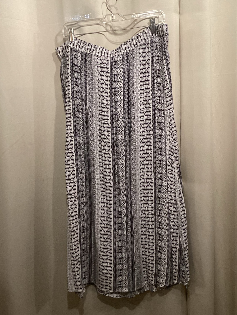 CJ Banks Blue and White Printed Maxi  Skirt